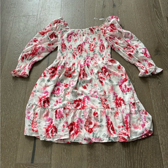 Peach Love California floral print mini dress - Picture 1 of 6